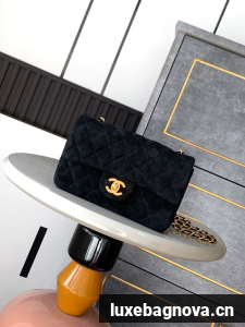 Chanel CLASSIC 11.12 SMALL HANDBAG velvet 1116 Black
