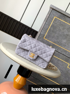 Chanel CLASSIC 11.12 SMALL HANDBAG velvet 1116 gray
