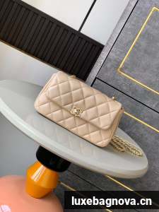 Chanel CLASSIC Original Lambskin 11.12 HANDBAG AS6564 light apricot