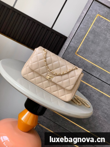 Chanel CLASSIC Original Lambskin 11.12 HANDBAG AS6565 light apricot