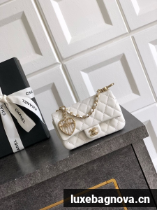 Chanel Classic Mini Bag with hook AP4760 white