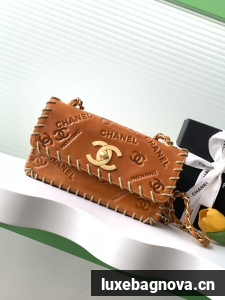 Chanel FLAP BAG AS3266 brown