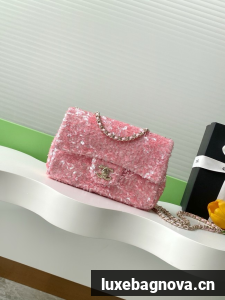 Chanel Fringed Sequins Flap Bag AS4561 pink