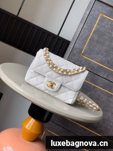 Chanel Grained Calfskin Shoulder Bag AS5329 white