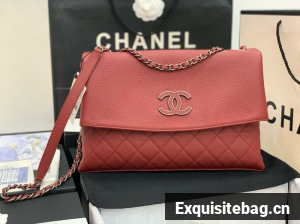 Chanel Grained Calfskin Shoulder Bag AS8095 red