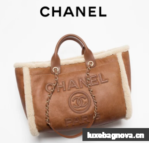 Chanel LARGE SHOPPING BAG 66941 Brown & Beige