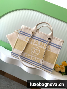 Chanel LARGE SHOPPING BAG Cotton Canvas A66941 yellow