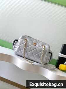 Chanel Lambskin Bowling Bag AS5791 Silver