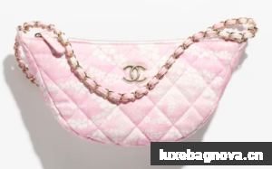Chanel Large Hobo Bag AS5431 Light Pink & White