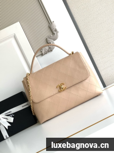 Chanel MAXI FLAP BAG WITH TOP HANDLE AS5543 Apricot