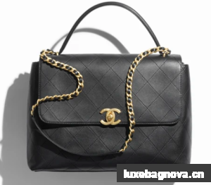 Chanel MAXI FLAP BAG WITH TOP HANDLE AS5543 BLACK