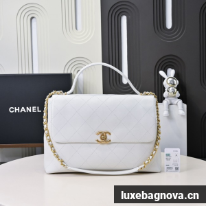 Chanel MAXI FLAP BAG WITH TOP HANDLE AS5543 WHITE