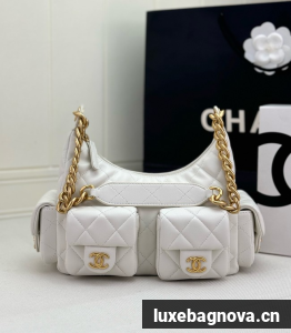 Chanel MAXI HOBO BAG AS5338 WHITE