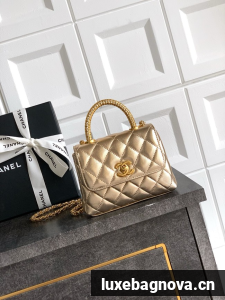 Chanel MINI FLAP BAG WITH TOP HANDLE AS2215-18