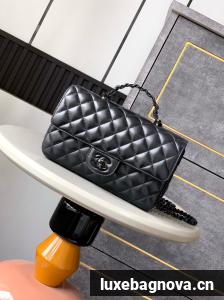 Chanel MINI FLAP BAG WITH TOP HANDLE AS5243 BLACK