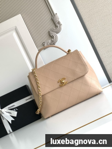 Chanel Medium FLAP BAG WITH TOP HANDLE AS5447 Apricot