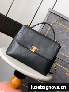 Chanel Medium FLAP BAG WITH TOP HANDLE AS5447 BLACK