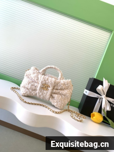 Chanel Mini Bow Bag AS5849 Beige & White