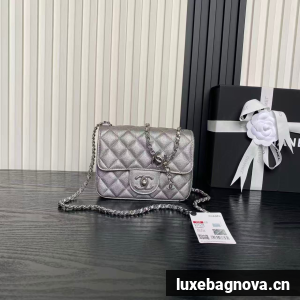 Chanel Mini Flap Bag Original Caviar Leather AS5759 Silver