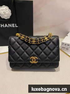 Chanel PHONE HOLDER WITH CHAIN AP3019 BLACK