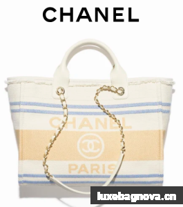 Chanel SHOPPING BAG Cotton Canvas AS3351 Yellow