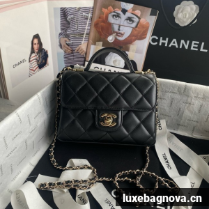 Chanel SMALL FLAP BAG WITH TOP HANDLE AS5111 black