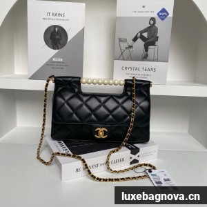 Chanel SMALL FLAP BAG WITH TOP HANDLE AS5390 black