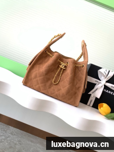 Chanel SUEDE HOBO BAG AS5293 brown