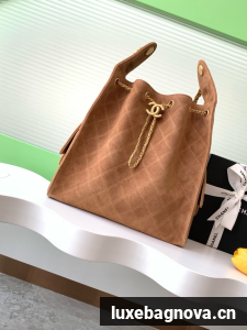 Chanel SUEDE HOBO BAG AS5311 brown