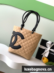 Chanel Sheepskin Shoulder Bag AS6336 Apricot&black