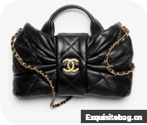 Chanel Shiny Lambskin Mini Bow Bag AS5849 black