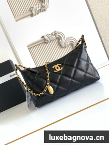 Chanel small HOBO BAG AS5528 black