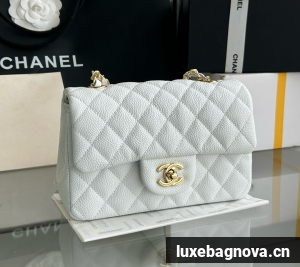 Chanel mini flap bag Grained Calfskin A1116 white
