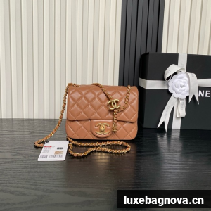 CHANEL Mini Flap Bag AS5758 Camel&gold Metal CHANEL Mini Flap Bag AS5758 Camel&gold Metal