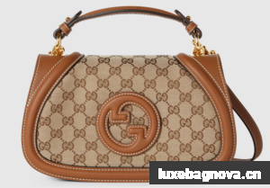 GUCCI BLONDIE SMALL TOP HANDLE BAG GG canvas 815714 Brown