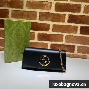 GUCCI BLONDIE WALLET ON CHAIN 725215 black