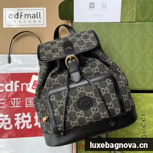GUCCI Denim BACKPACK WITH INTERLOCKING G 674147 