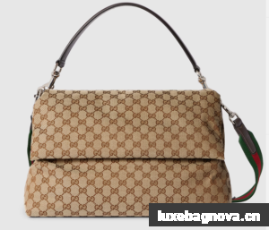 GUCCI GG CANVAS LARGE CROSSBODY BAG 821616 Beige