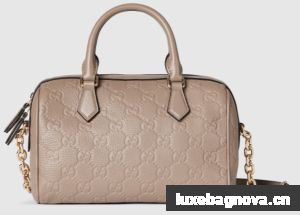 GUCCI GG EMBLEM MEDIUM BOSTON BAG 815255 Taupe