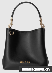 GUCCI GG EMBLEM SMALL BUCKET BAG 815118 black