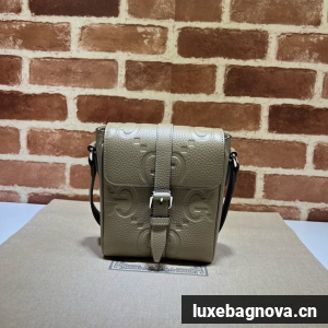 GUCCI GG Emblem mini crossbody bag 760235 gray