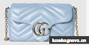 GUCCI GG MARMONT MINI SHOULDER BAG 841290 Light blue