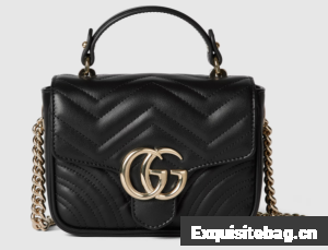 GUCCI GG MARMONT MINI TOP HANDLE BAG 811238 BLACK