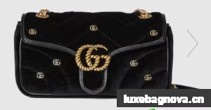 GUCCI GG MARMONT SMALL velvet SHOULDER BAG 443497 black