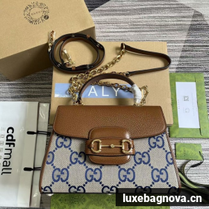 GUCCI HORSEBIT 1955 MEDIUM BAG 702049 blue&brown