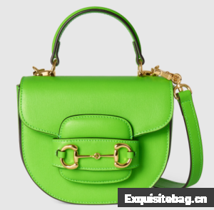 GUCCI HORSEBIT 1955 MINI TOP HANDLE BAG 781387 Electric green
