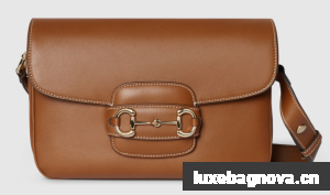 GUCCI HORSEBIT 1955 SOFT MEDIUM SHOULDER BAG 815178 Brown soft leather