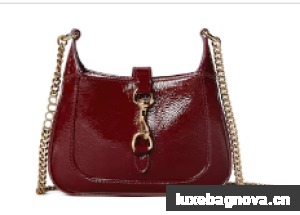 GUCCI JACKIE NOTTE MINI BAG 782889 Rosso Ancora patent leather