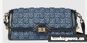 GUCCI LUCE SMALL SHOULDER BAG 786027 Blue GG denim