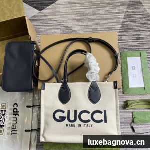 GUCCI MINI TOTE BAG WITH GUCCI PRINT 772144 black